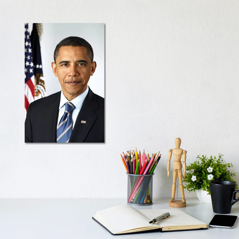 Barack Obama (1961- ) by Pete Souza - Wrapped Canvas Print, 20.32 cm H x 30.48 cm W