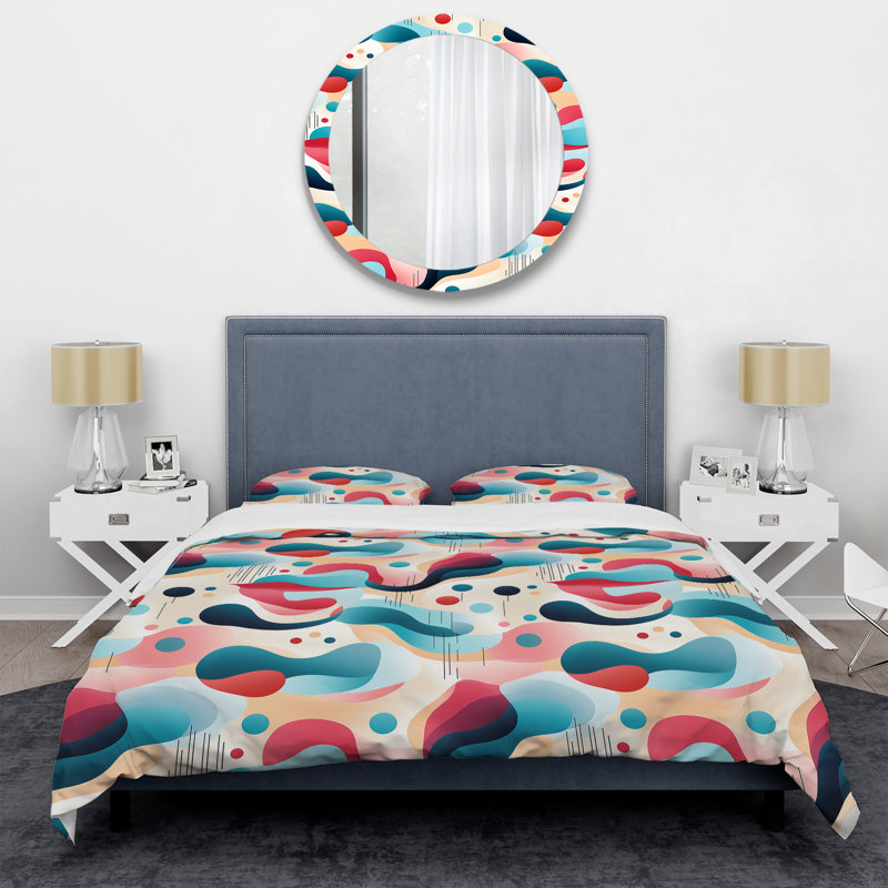 Soft Color Multicolor Abstract Neutrality Wave IV Duvet Cover, Twin Duvet Cover + 1 Standard Sham