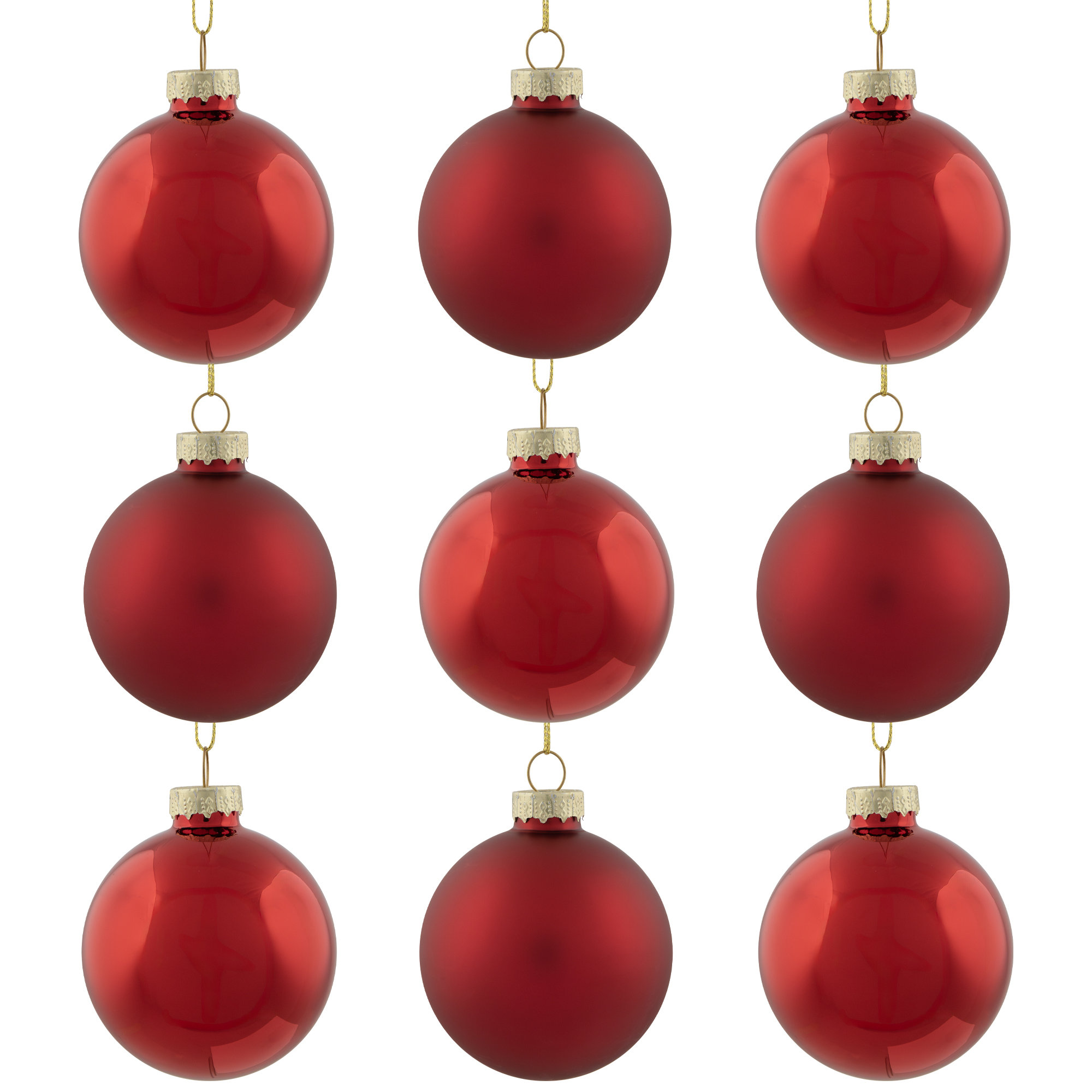 Glass Christmas Ball Ornament, Red
