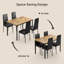 4-Person Solid Wood Dining Table Set with Leather-Trim Chairs and Space-Saving Design-1370844450