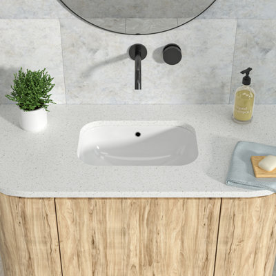 Lavabo de salle de bain rectangulaire encastré en céramique avec trop-plein 22 po L x 15 po L 22 po
