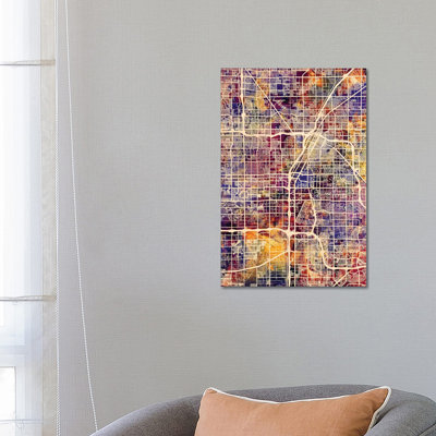 Las Vegas City Street Map I by Michael Tompsett - Wrapped Canvas Gallery-Wrapped Canvas Giclée