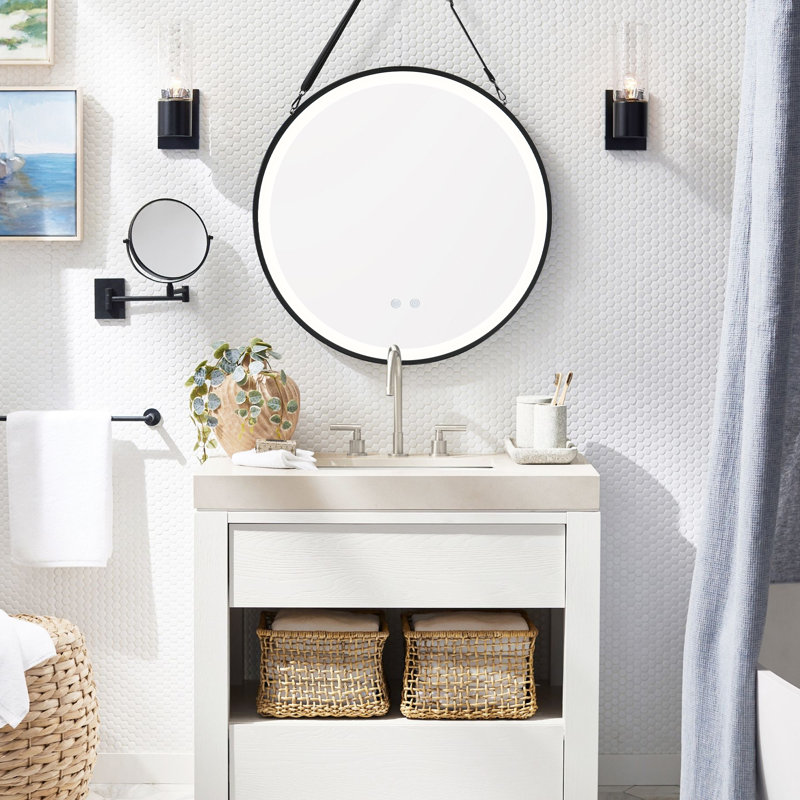 Aronas Metal Round Wall Mirror, 60 cm H x 60 cm W
