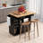 Kitchen Island Cart With Drop-leaf & Power Outlet Rolling Kitchen Cart On Wheels With Microwave Shelf Glass Holder-1989573736