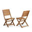 Ensemble 5 pièces de mobilier de bistro de patio comprenant une table ovale d'extérieur en bois d'acacia et 4 chaises d'appoint pliantes, 36 po x 78 po, huile naturelle-1505973107
