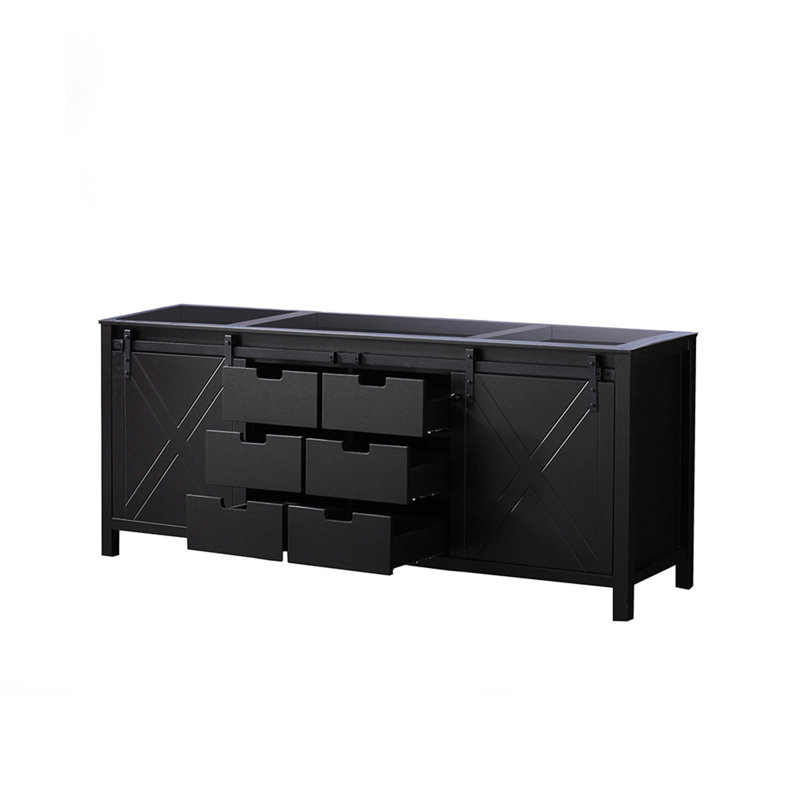 Meuble-lavabo double brun l 80 po x P 22 po