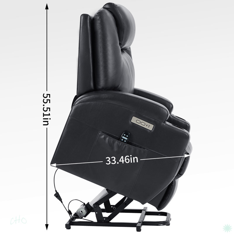Fauteuil inclinable motorisé jusqu'à 350 lb Okin pour personnes âgées, Noir