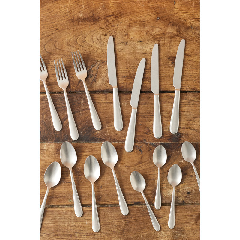 Jamie Oliver Big Love Antique Finish Classic Cutlery Set, 16-Piece Stainless Steel Vintage Service Set