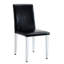 Chaises de salle à manger en polyuréthane noir avec pieds en métal argenté (de 2), conception simple et sièges confortables, coussin à haute élasticité, structure stable à deux pieds, polyvalent pour la décoration intérieure, éponge de siège, rouille-834068593