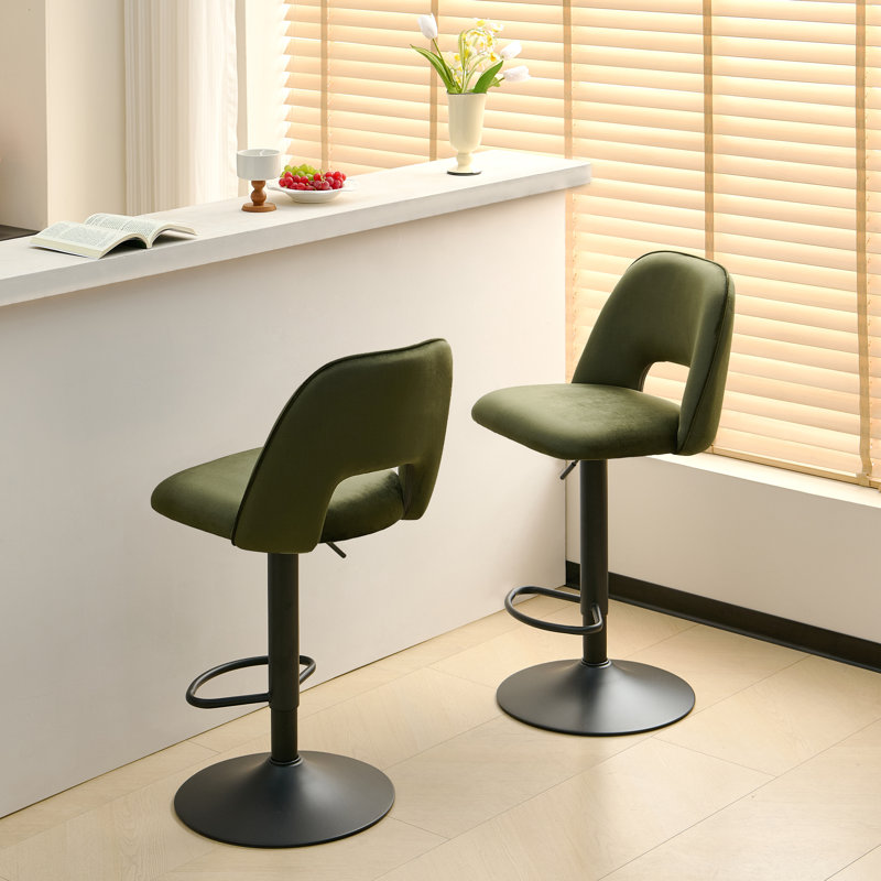 Swivel Adjustable Height Counter Stool, Green