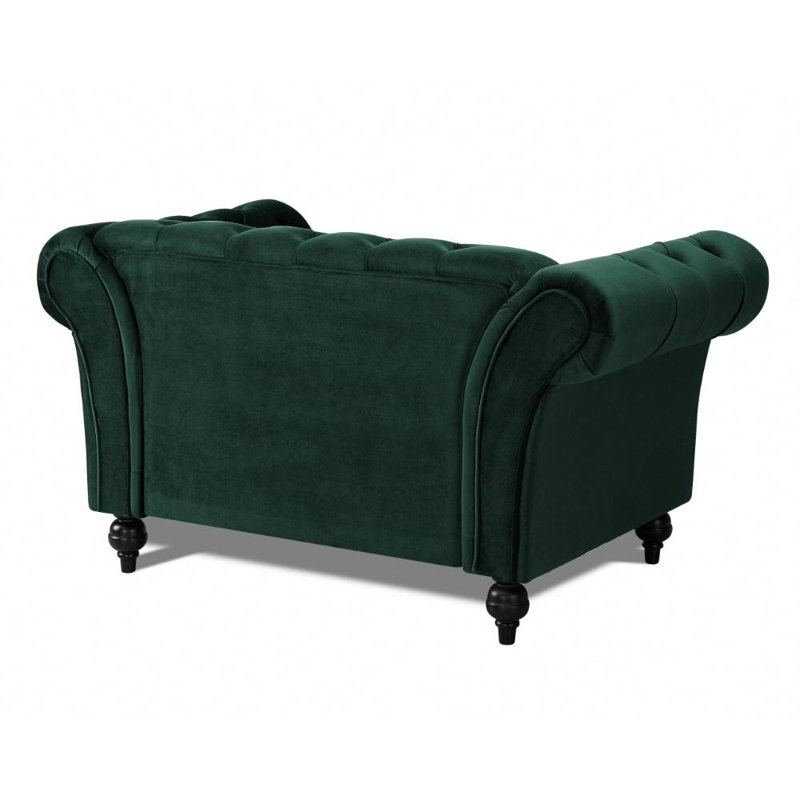 Dahlstrom 1 Seater Velvet Loveseat, Green