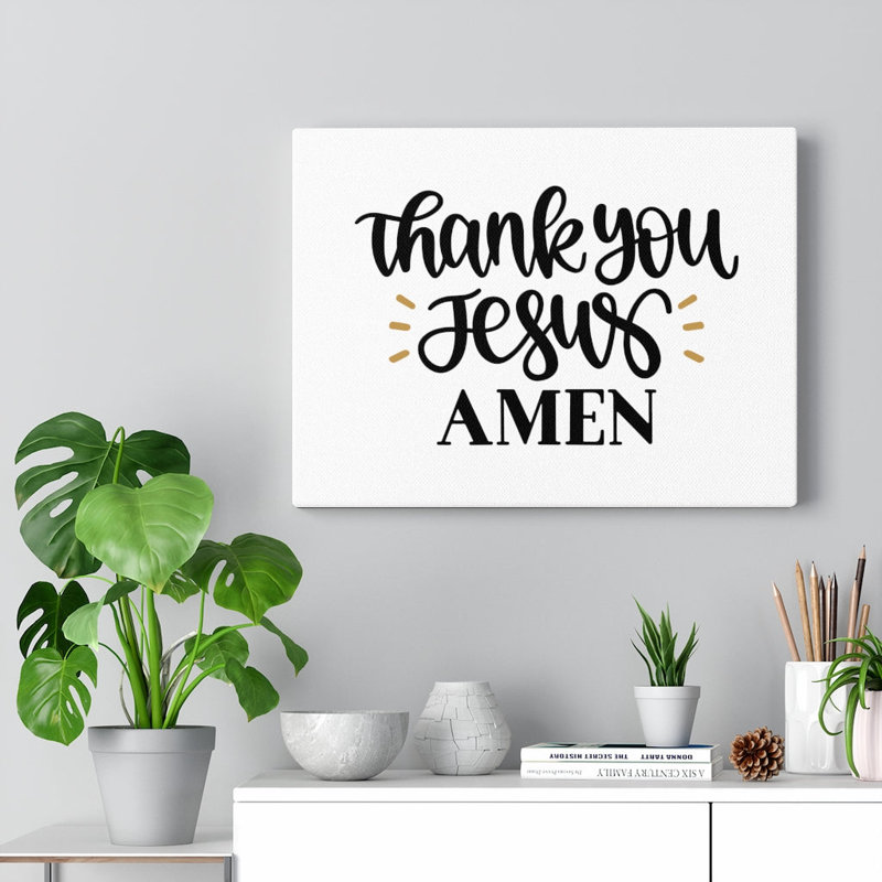 «Thank You Jesus», reproduction sur toile tendue, H 24 po x l 30 po