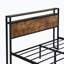 Structure de lit plateforme pleine grandeur en métal avec tête de lit et pied de lit en bois avec doublure USB, pas de sommier tapissier, grand rangement sous le lit, assemblage facile-1948464517