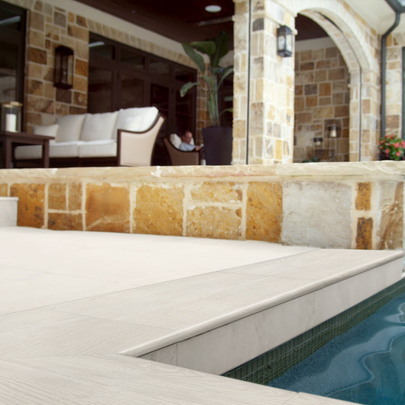 Duravia 13 in. x 24 in. x 0.79 in. Matte Porcelain Pool Coping (4.33 sq. ft./unit, 2 Piece), Azurith