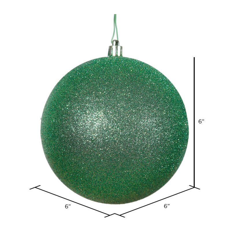 Ornement boule des Fêtes, 6'' H x 6'' W x 6'' D, Vert, 4