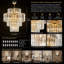 Luminaire suspendu de style lustre en cristal doré de luxe moderne pour la salle à manger, le salon et la chambre à coucher-132412535