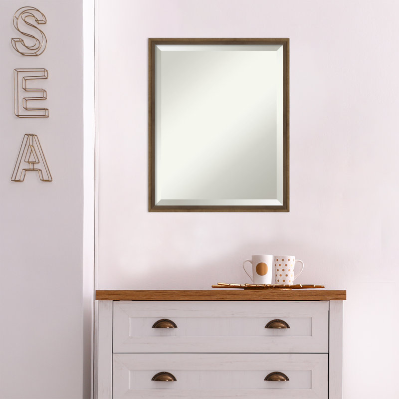Mettawa Flat Wall Mirror, 17" x 21", Bronze