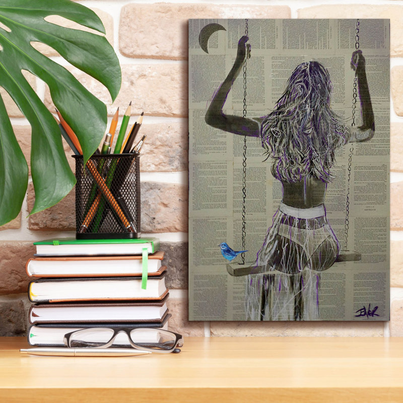 «The Swing» par Loui Jover, art mural sur toile, H 18 po x l 12 po x P 0,75 po