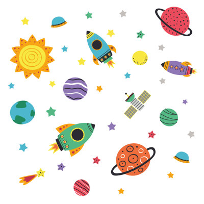 Colourful Space Wall Stickers