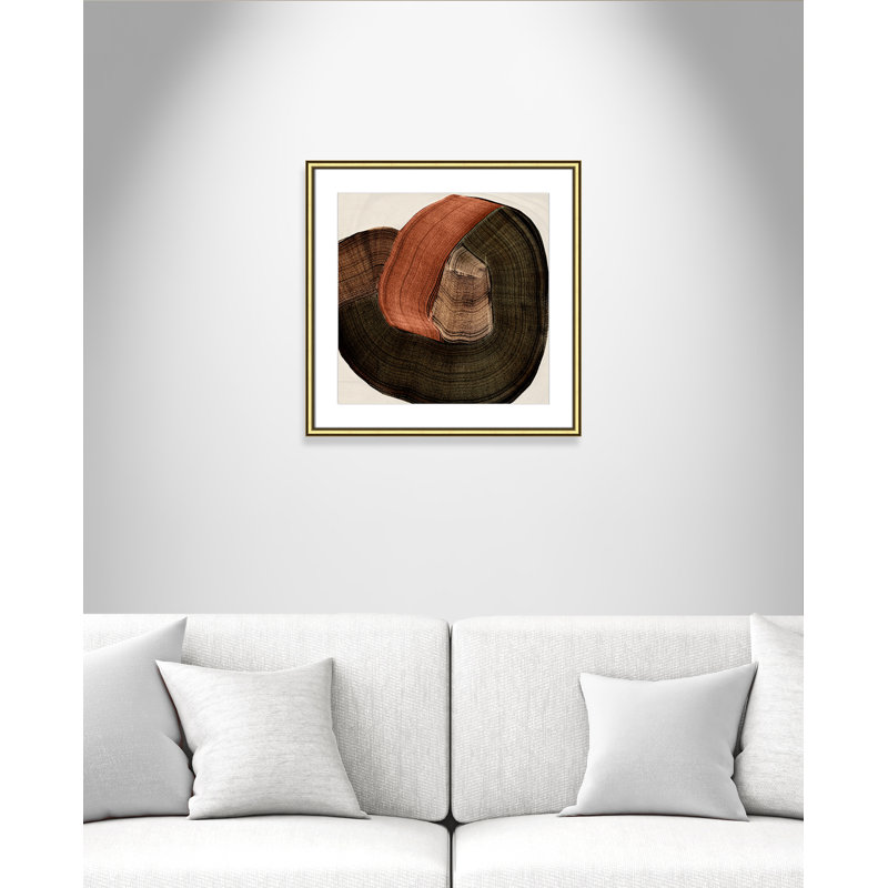 «Folded Earth II» par , 24.75'' W x 24.75'' H, Imprimé mat, Or classique
