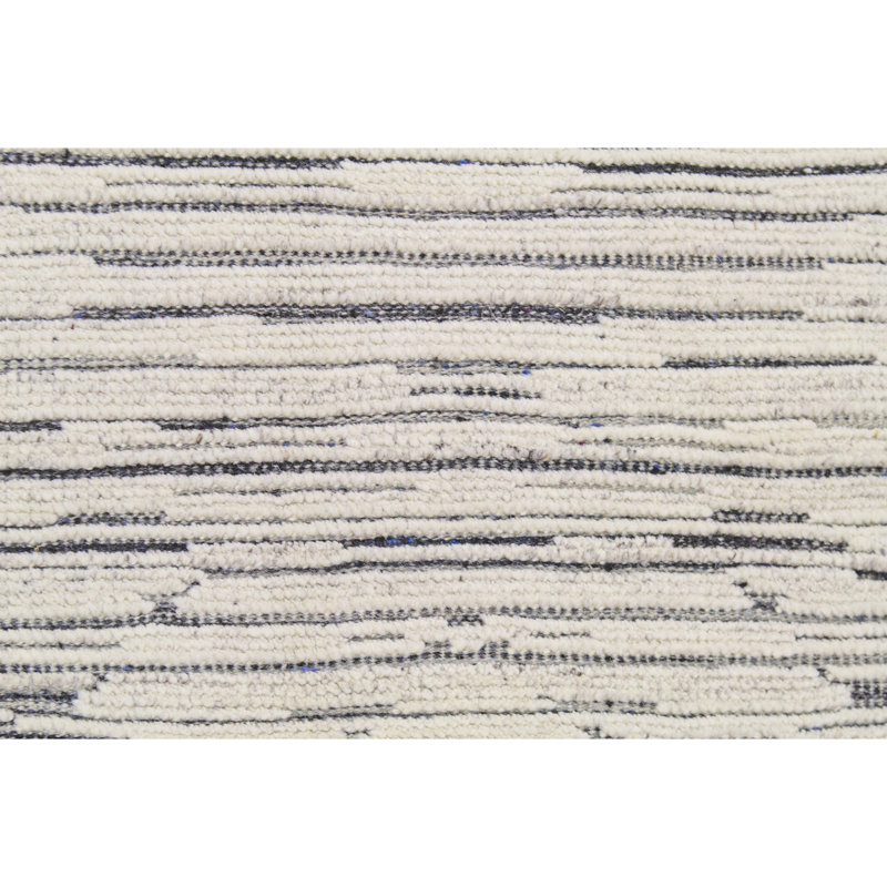 Wool Geometric Area Rug in Gray, Rectangle 6' x 9'