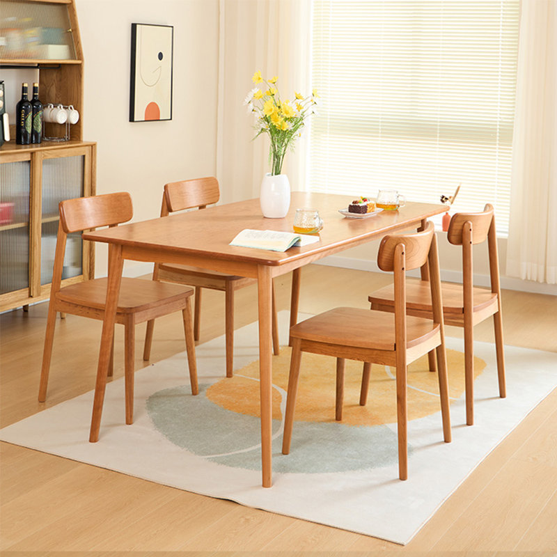 Nordic style solid wood dining table set