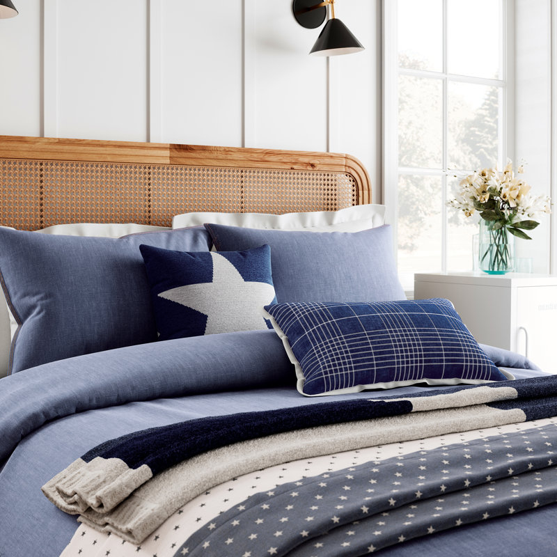 Knit Throw, Blue
