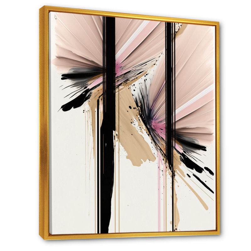 Géode abstraite III - reproduction sur toile, H 32 po x l 16 po x P 1 po, Toile avec cadre flottant or
