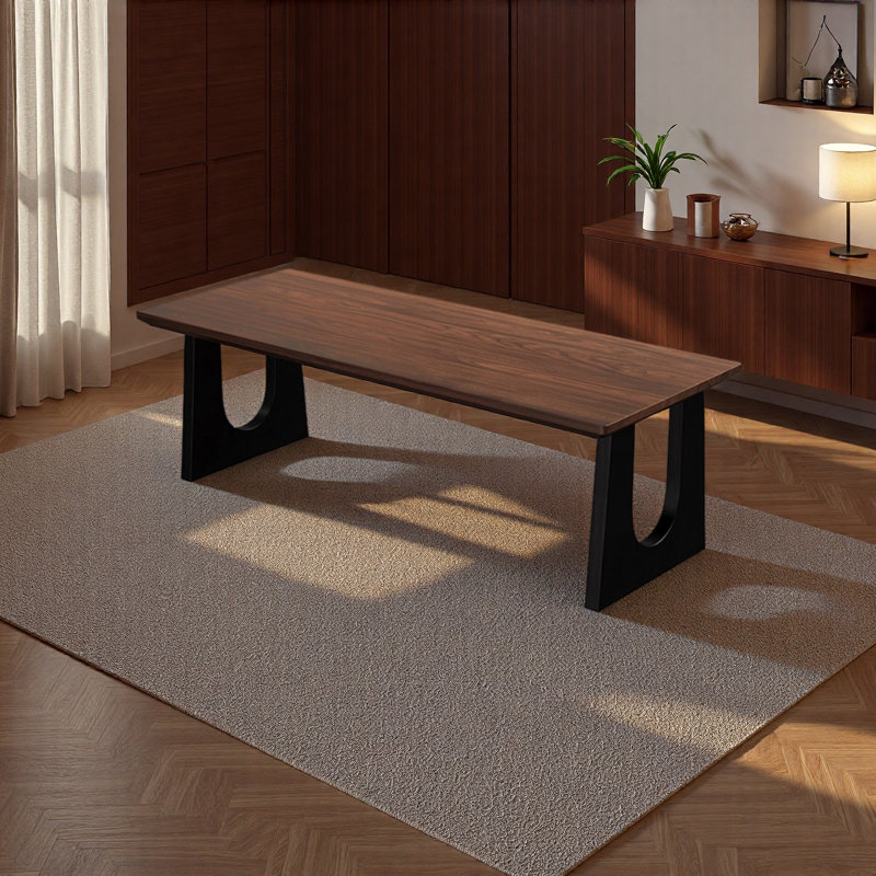 Grand bureau à panneau en bois massif avec pieds épaissis, H 29,52 po x l 70,86 po x P 27,55 po