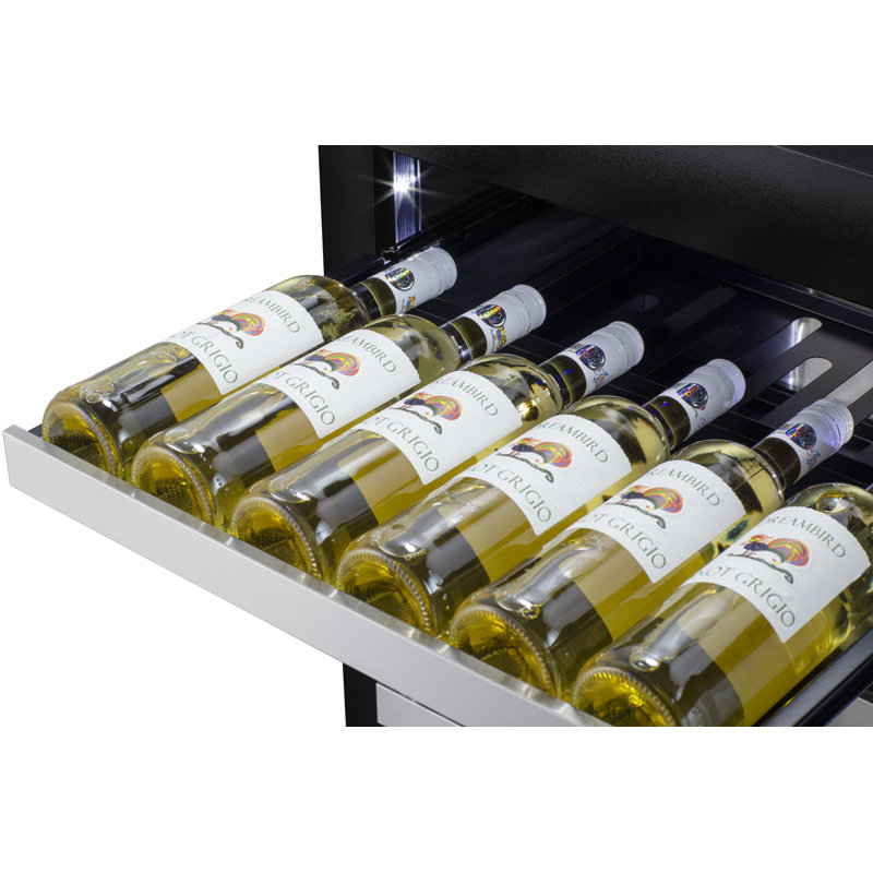 Summit Appliance 24" Wide Built-In Residential Shallow 18" depth Wine Cellar, Right Handed