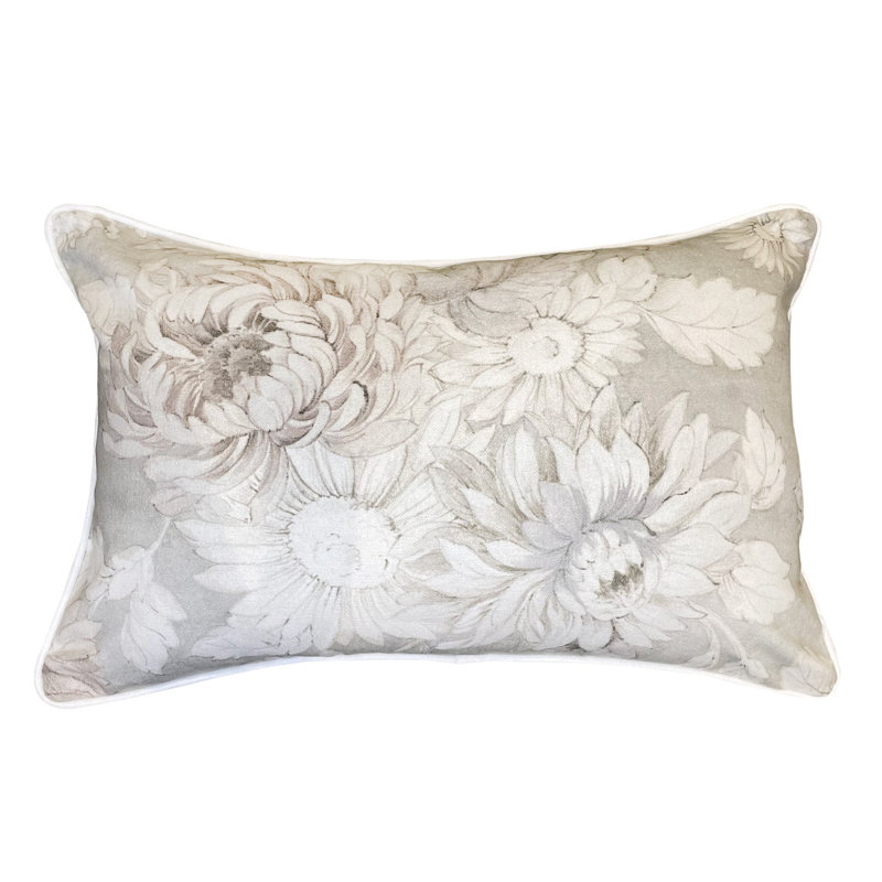 Floral Rectangle Cushion, Taupe
