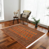 Tapis unique rouille / beige / brun / or 4 pi x 6 pi 1 po Righley