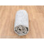 Tapis oriental rond 7 pi 10 po x 7 pi 10 po gris argenté avec motif persan effacé en laine et soie pure noué à la main