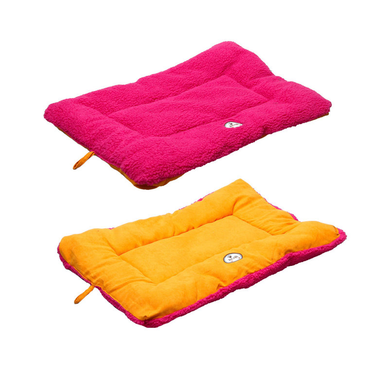 Tapis de lit Pet Pet Eco-Paw, Rose Chaud et Orange, Grand (H 36 po x P 23 po x H 2 po)