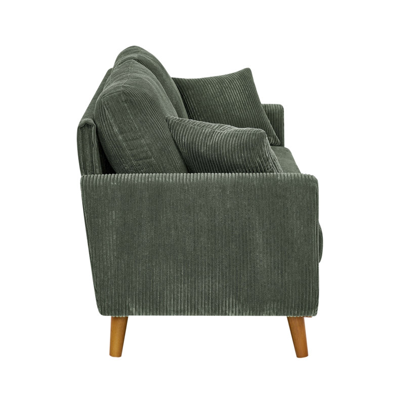 Asher Mid-Century Corduroy Sofa, Green