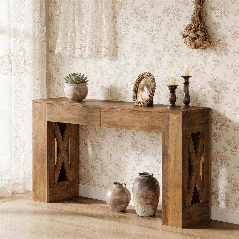 Console rustique avec rangement spacieux