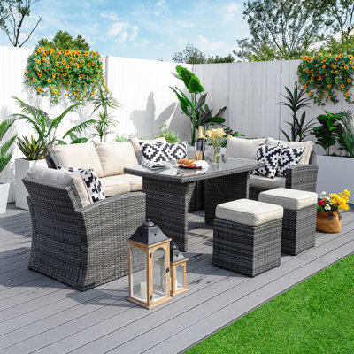 Baecher Wicker 6-Person Outdoor Seating Group with Cushions