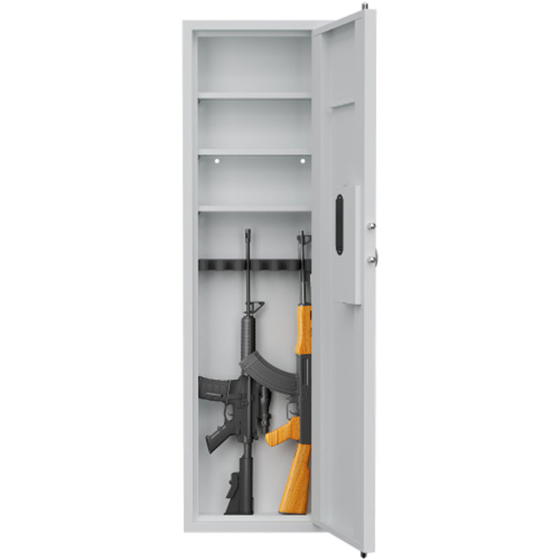 53" Fingerprint Touch Panel In-Wall Safe,Hidden Wall Gun Safe for Rifles with Adjustable Shelves,Assembled Storage Multifunctional Wall Safe for Firearm and Valuables (Black-Fingerprint)
