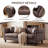 Fynlie 3-Piece Tufted Faux Leather Chesterfield Sofa Couch Accent Chair Living Room Furniture Set-549114304