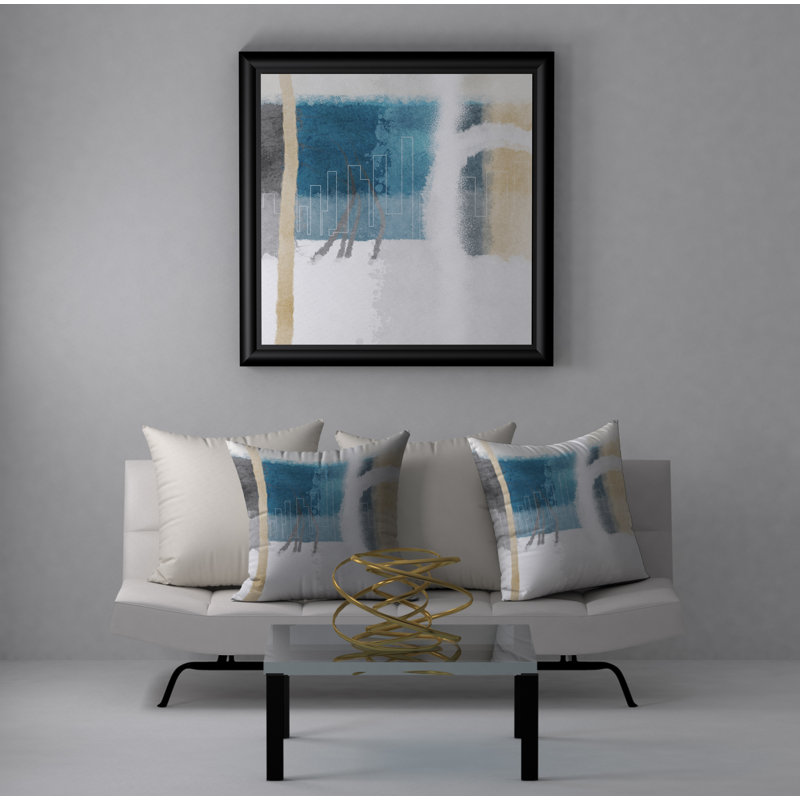 Abstract Throw Pillow, 18" H x 18" W