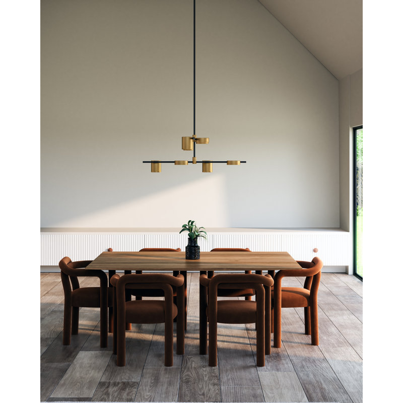 Jayden 8 - Light LED Chandelier, Black/Brushed Gold