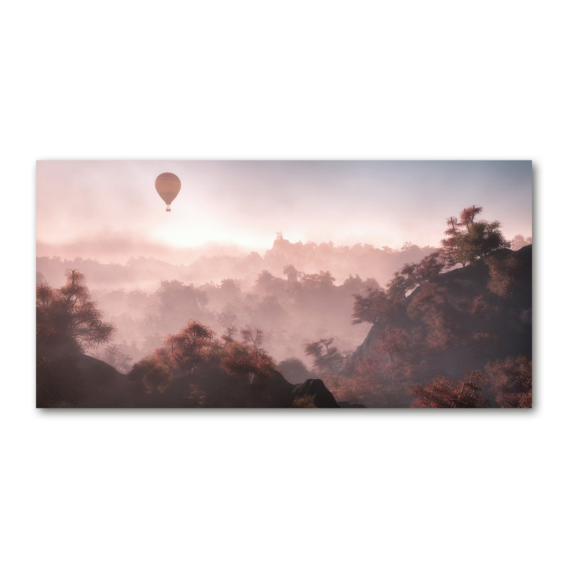 Balloon Over The Forest - Wrapped Canvas Print