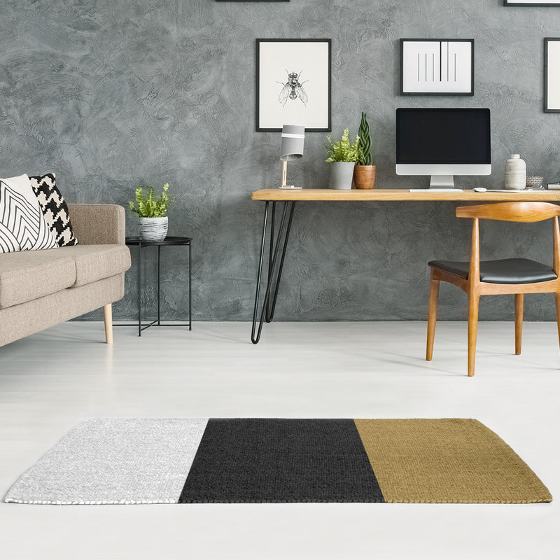Tapis noir/beige zone, Rectangle 5 pi x 7 pi