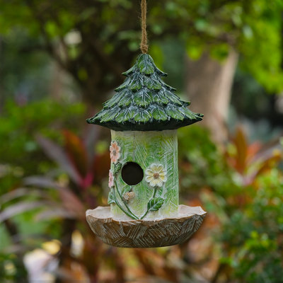 Maison d'oiseaux pour l'extérieur Maison d'oiseaux en résine, jardin, cour, cour, décoration, maison faite à la main