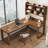 Nut-brown L-Shaped Solid Wood desk-650329680-650329683