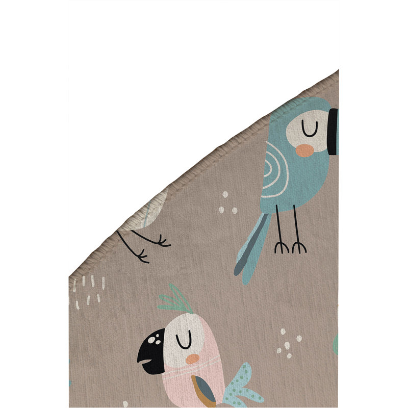 Tapis de jeu pour enfants Ol Birds, Rond 5 pi