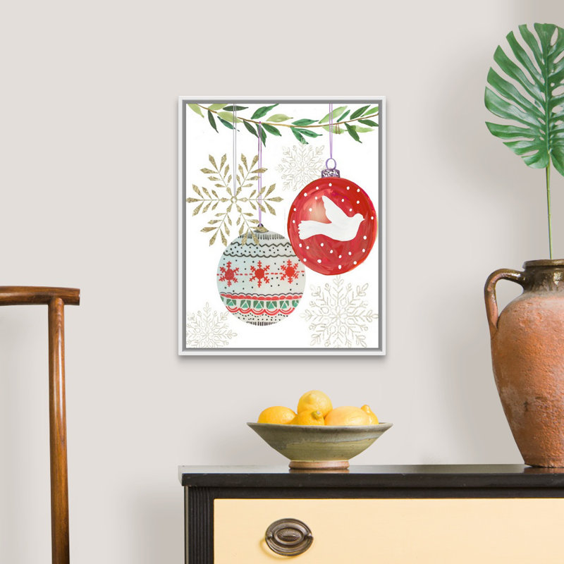 Décorations pendantes II-reproduction d’art sur toile, Cadre blanc, H 22 po x l 18 po x P 1,75 po