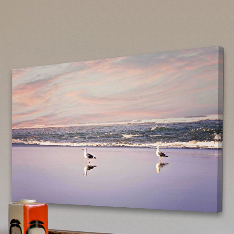 2 Seagulls by Sylvia Cook - Wrapped Canvas Print, 61 cm H x 91 cm W x 3.81 cm D