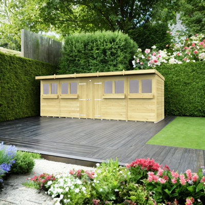 20ft x 5ft Pent Summer Shed