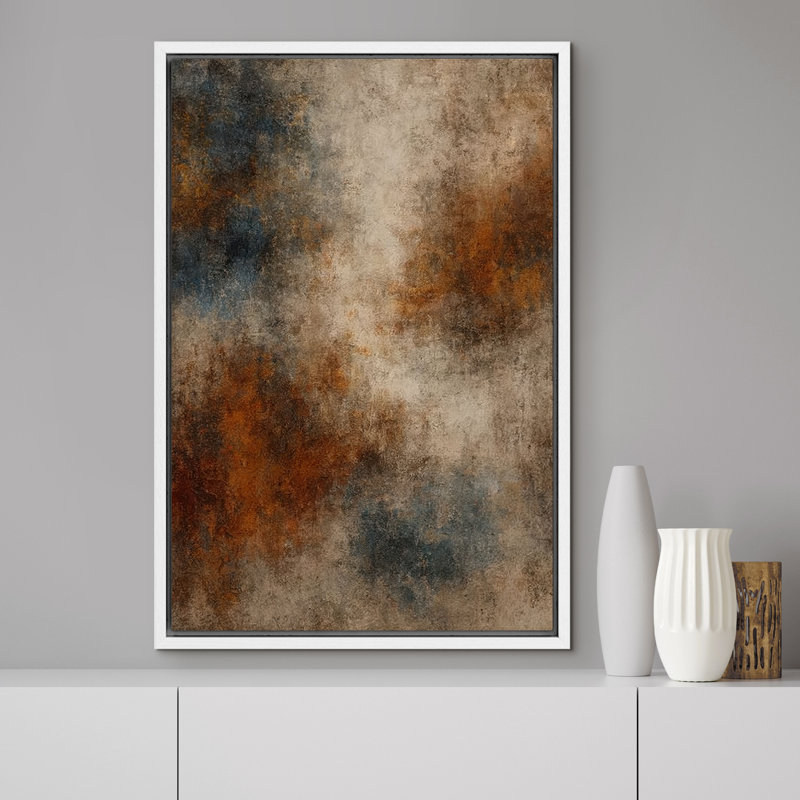 Neutral Toned Abstract Misty Landscape Art – Pictures Framed Canvas Print Wall Art, 36" H x 24" W x 1.5" D